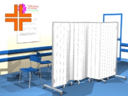 KIT MACRO cm.400x200h (n.2.pannelli cm. 150x200h +n.1 pannello cm.100x200h) con 4 basi dritte rastremate