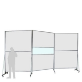 AQ60.30IP scheda prodotto - Separè autostabile ALA QUINTA Separè autostabile ALA QUINTA "finestrato" - cm 600x300h (3 elementi) - Separè autostabile ALA QUINTA