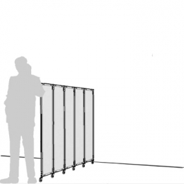 Separè a parete CLIPPER ROLLER LIGHT 30  - cm 154x140h (5 elementi)