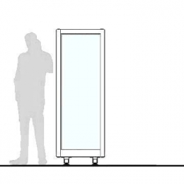 Pannello divisorio ALA "vetroplastico"  dotato di coppia piedi AAP02 - cm 65x180h