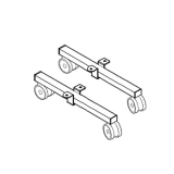 Piede stabilizzatore ALA dritto - cm 45x5h (coppia)- cm 45. con ruote pivottanti - Piede stabilizzatore ALA dritto - cm 45x5h (coppia)- cm 45. con ruote pivottanti