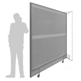 JU25.22R2 scheda prodotto - Schermo fonoassorbente e fonoimpedente di prosecuzione JUMBO - cm 250x227h con 2 piedi su ruote frenate Schermo fonoassorbente e fonoimpedente di prosecuzione JUMBO - cm 250x227h con 2 piedi su ruote frenate - Schermo fonoassorbente e fonoimpedente di prosecuzione JUMBO - cm 250x227h con 2 piedi su ruote frenate