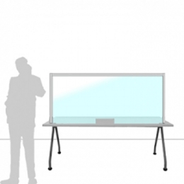 Schermo parafiato MACRO FRONT OFFICE - cm 180x80h con fessura passacarte cm 30x8h