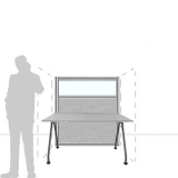 MX12.14F scheda prodotto - Pannello divisorio MACRO.OFX Pannello divisorio MACRO.OFX "finestrato feltro" - cm 120x140h - Pannello divisorio MACRO.OFX