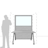 MX12.18F scheda prodotto - Pannello divisorio MACRO.OFX Pannello divisorio MACRO.OFX "finestrato feltro" - cm 120x180h - Pannello divisorio MACRO.OFX