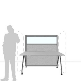 MX14.14F scheda prodotto - Pannello divisorio MACRO.OFX Pannello divisorio MACRO.OFX "finestrato feltro" - cm 140x140h - Pannello divisorio MACRO.OFX