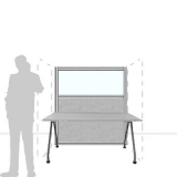 MX14.16F scheda prodotto - Pannello divisorio MACRO.OFX Pannello divisorio MACRO.OFX "finestrato feltro" - cm 140x160h - Pannello divisorio MACRO.OFX