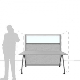 Pannello divisorio MACRO.OFX "finestrato feltro" - cm 160x140h