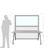 MX18.18L scheda prodotto - Pannello divisorio MACRO.OFX Pannello divisorio MACRO.OFX "finestrato laminato" - cm 180x180h - Pannello divisorio MACRO.OFX