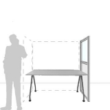 MX08.16L scheda prodotto - Pannello divisorio MACRO.OFX Pannello divisorio MACRO.OFX "finestrato laminato" - cm 80x160h - Pannello divisorio MACRO.OFX
