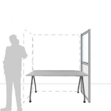 MX08.18L scheda prodotto - Pannello divisorio MACRO.OFX Pannello divisorio MACRO.OFX "finestrato laminato" - cm 80x180h - Pannello divisorio MACRO.OFX