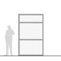 Pannello divisorio MACRO "alveolare" con doppia traversa - cm 150x250h 