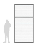 M15.30P-T1 scheda prodotto - Pannello divisorio MACRO Pannello divisorio MACRO "alveolare" con traversa - cm 150x300h - Pannello divisorio MACRO