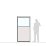 M10.20IL scheda prodotto - Pannello divisorio MACRO Pannello divisorio MACRO "finestrato laminato" - cm 100x200h - Pannello divisorio MACRO