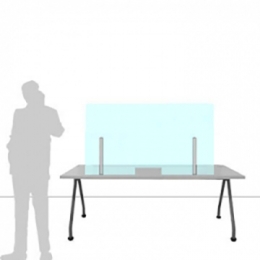 Schermo parafiato ONDESK FRONT OFFICE per front office - cm 135x75h con passacarte cm 30x10