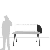 Schermo divisorio fonoassorbente curvo TXT "desk" - con 2 morsetti tipo A - cm 75x40h - Schermo divisorio fonoassorbente curvo TXT 