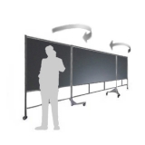 Lavagna trittico pieghevole su ruote MACRO LAVAGNA effetto "ardesia" - cm.606x208h  - Lavagna trittico pieghevole su ruote MACRO LAVAGNA effetto 