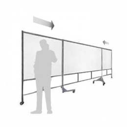 Lavagna trittico scorrevole su ruote MACRO LAVAGNA "bianca" - cm 550x208h 